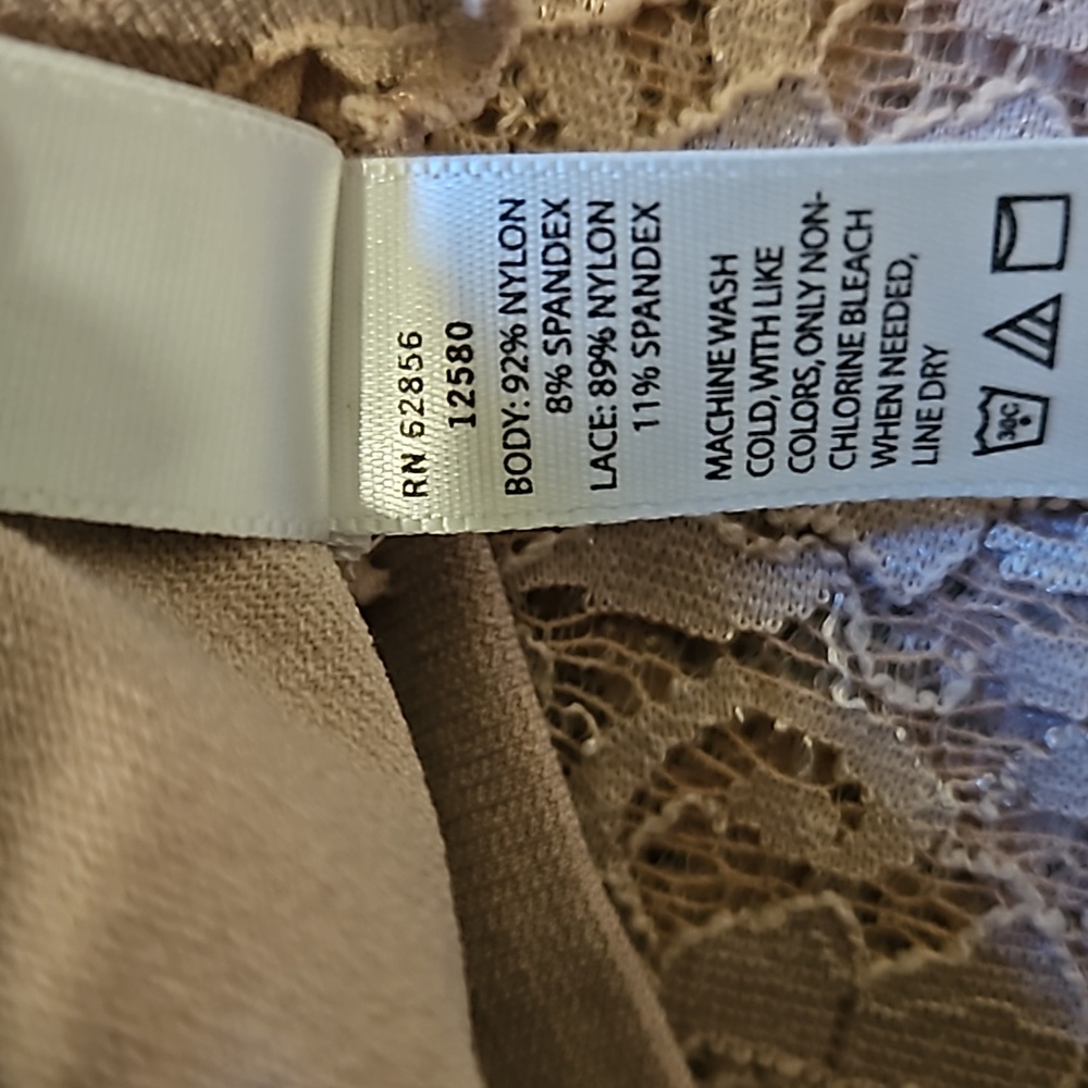 HUE Tights Footless Lace Cuffs Blush Pink Mauve Dusty Rose Tites Sz XS / S - Picture 6 of 6